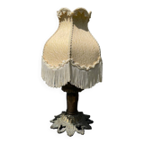 Fringed lamp and bronze base