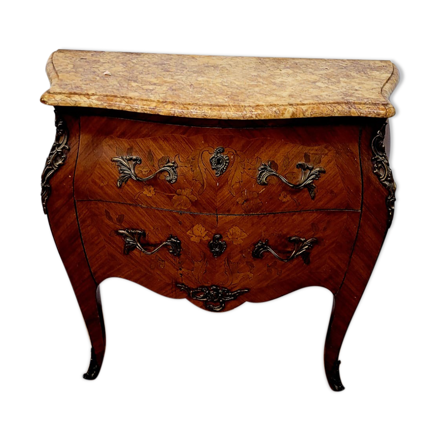 Curved louis XV style chest of drawers