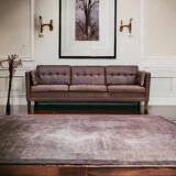 Années 1970, canapé classique danois 3 places, cuir marron d'origine.