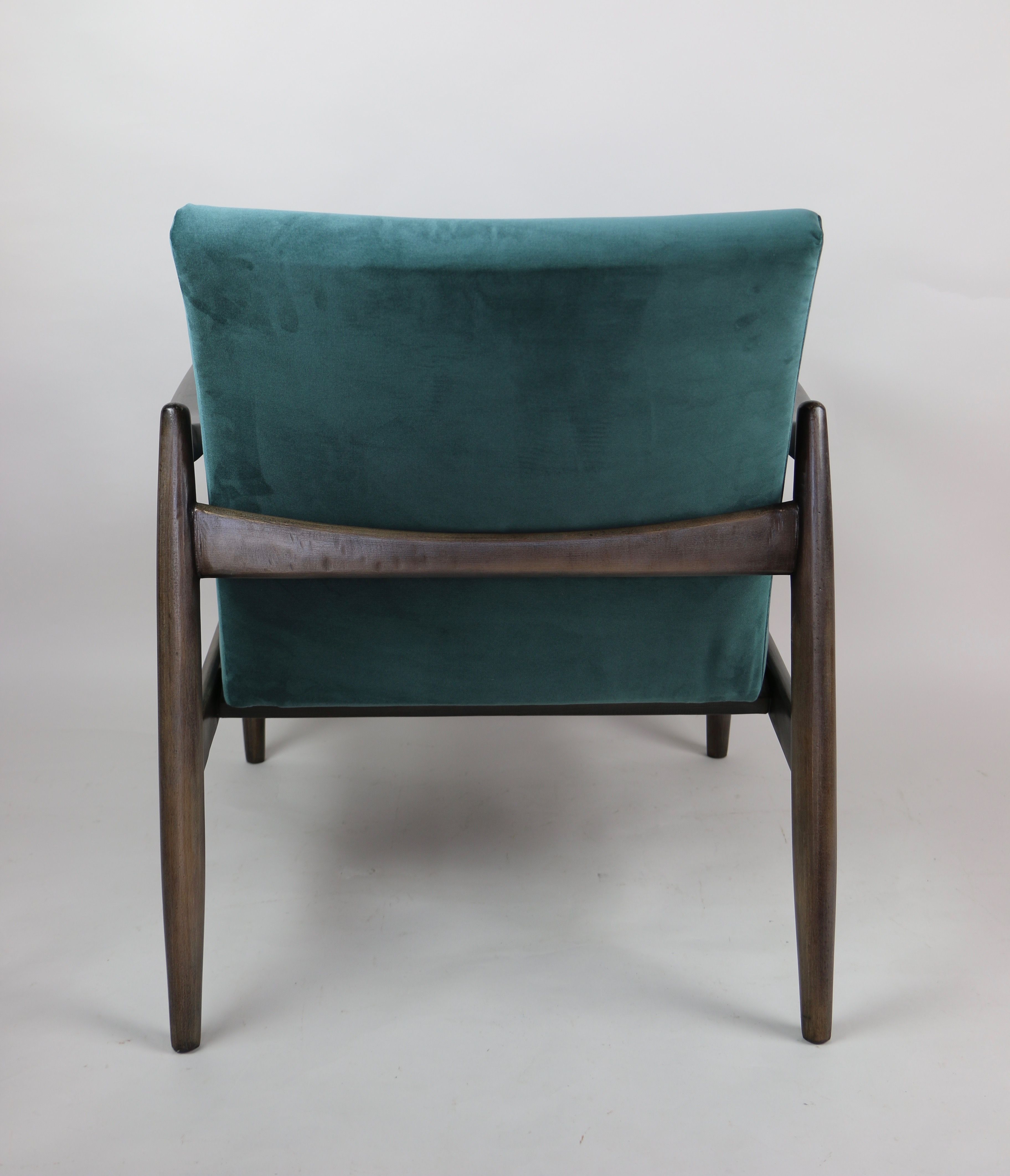 Fauteuil en velours vintage par Edmund Homa années 1970