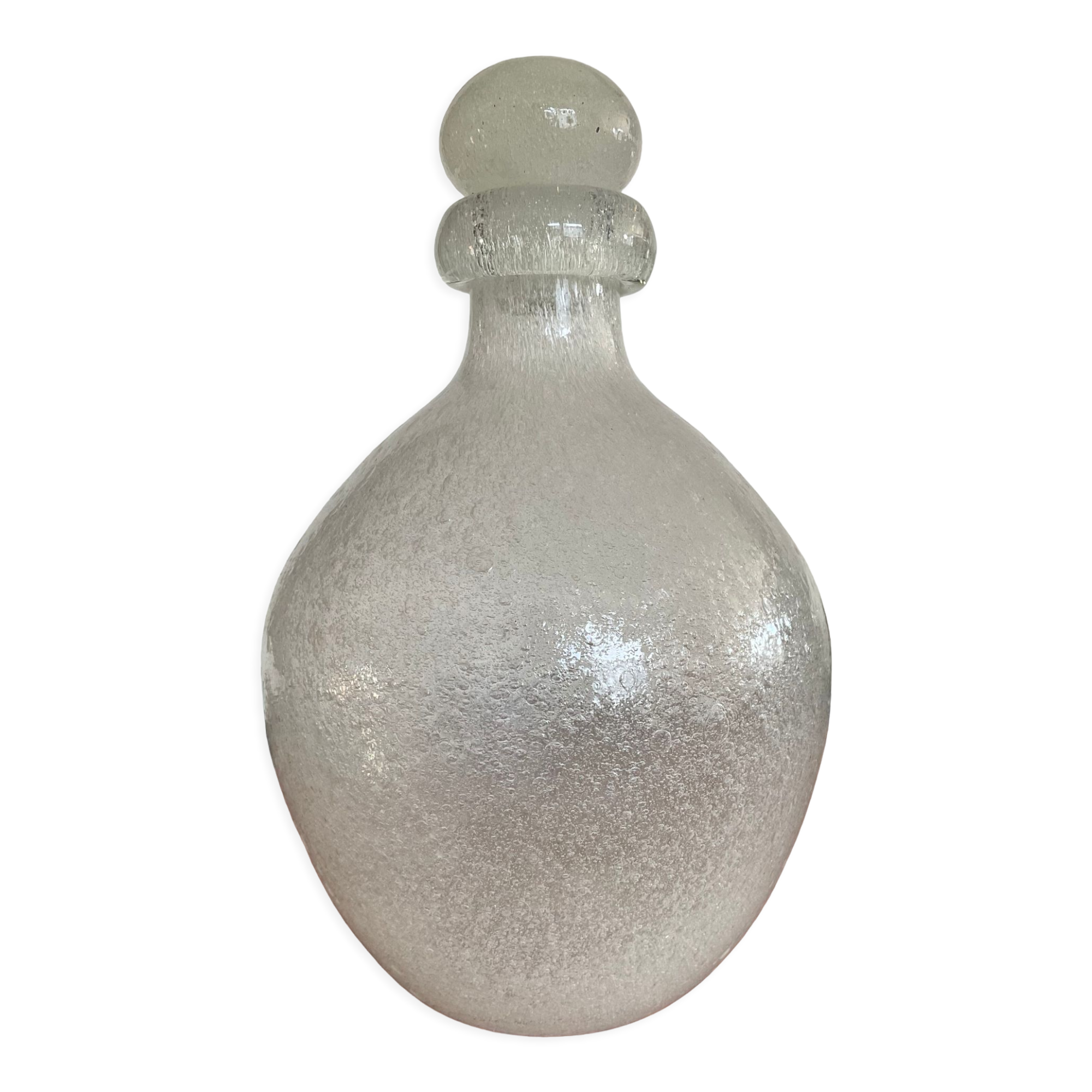 Vintage carafe blown bubble glass 70s