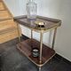Dessert / Small side table with mahogany veneer and brass mid-century.