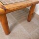 Vintage modernist coffee table in pine and glass 70s 80s