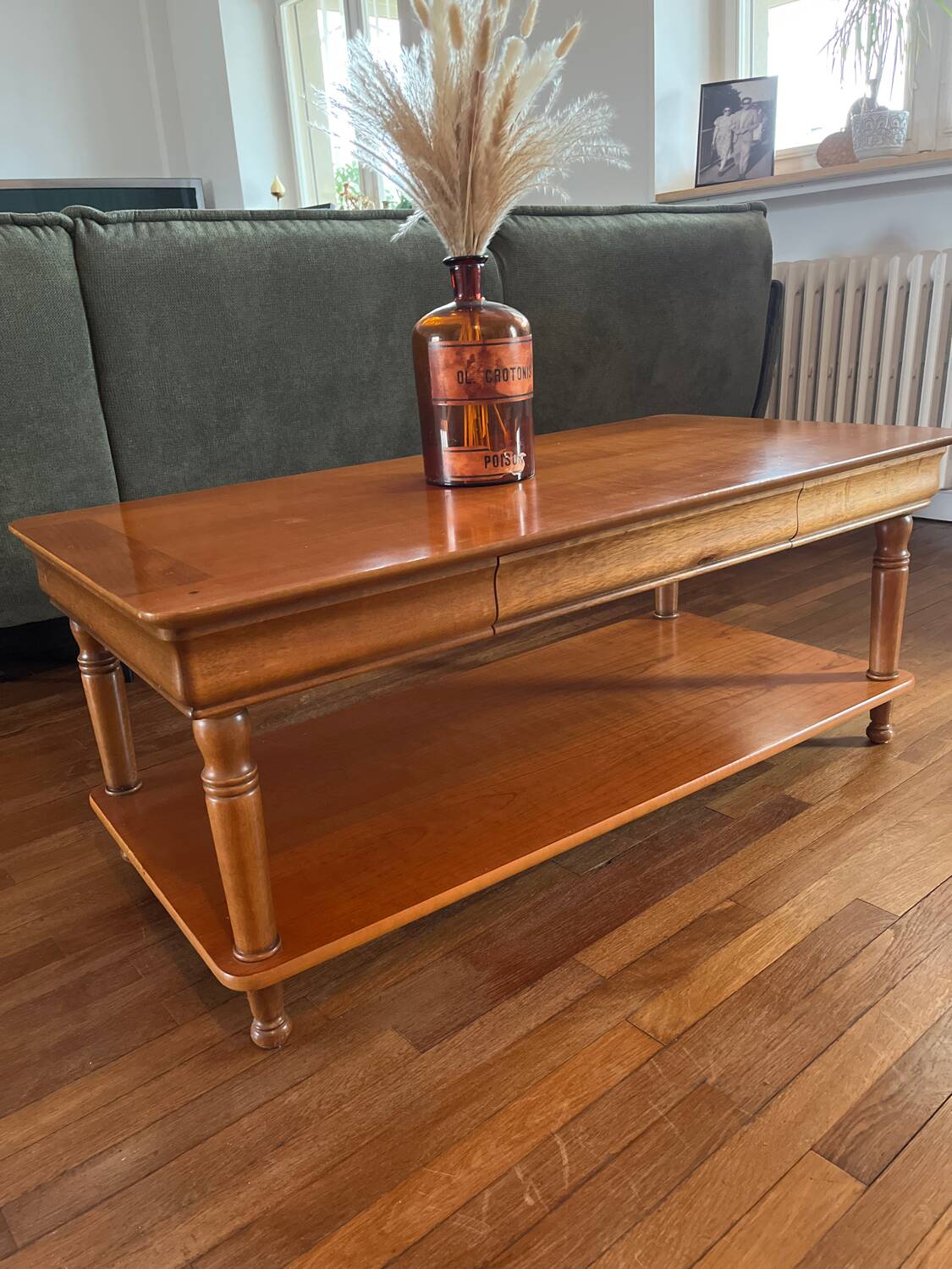 Cherry wood coffee table from the 80s