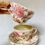 English chintz pink and caffé tea set johnson brothers