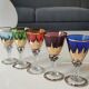 Lot 5 Glasses Digestif/Liqueur. Flamed decoration. Murano 1950