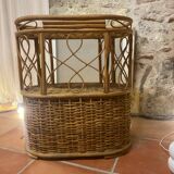 Vintage rattan bedside table