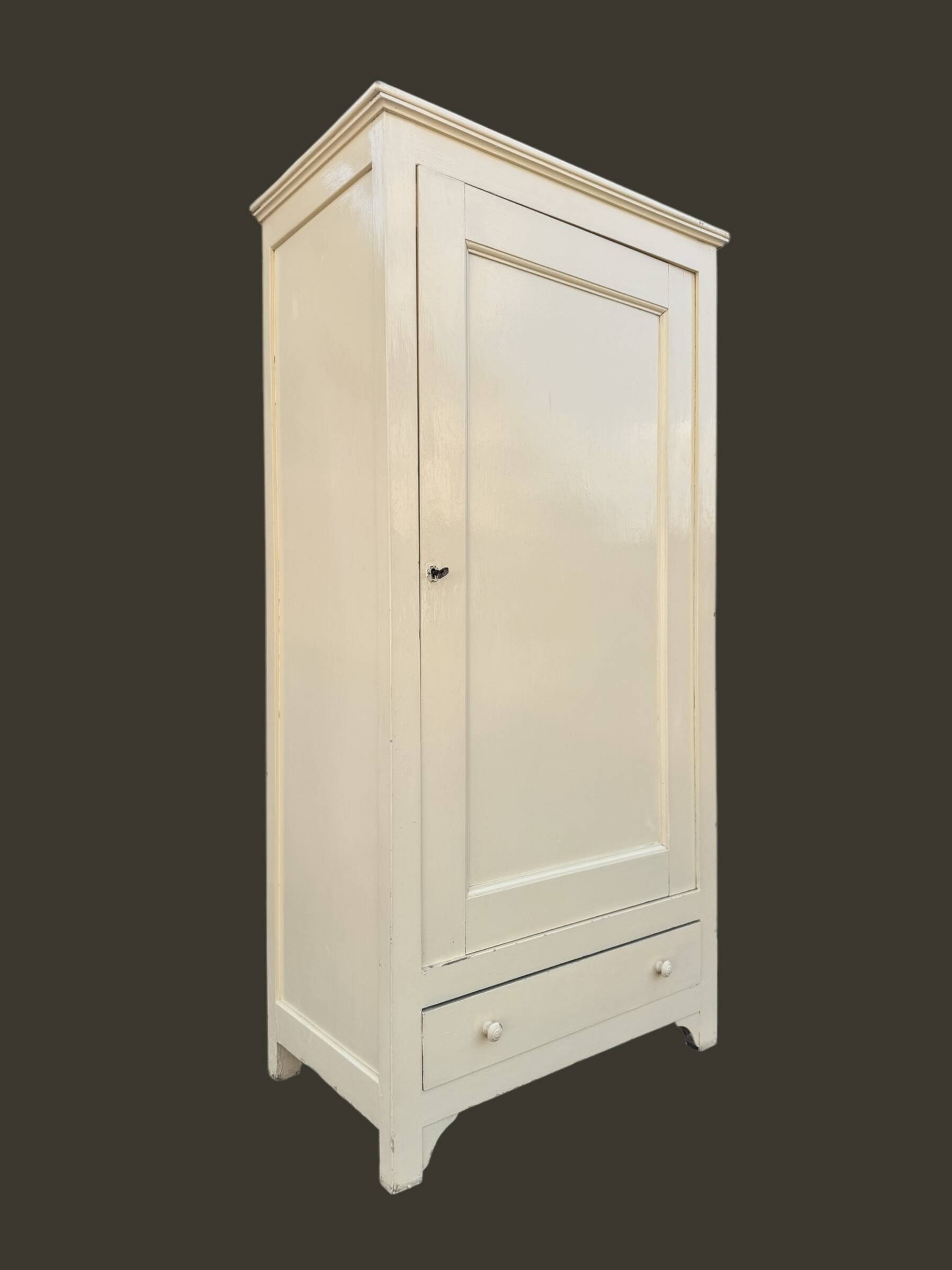 Antique painted wooden bonnet maker