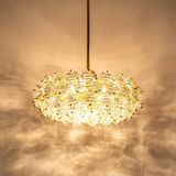 Dazzling chandelier, brass and crystal glass by Kinkeldey, Germany, 1970s.