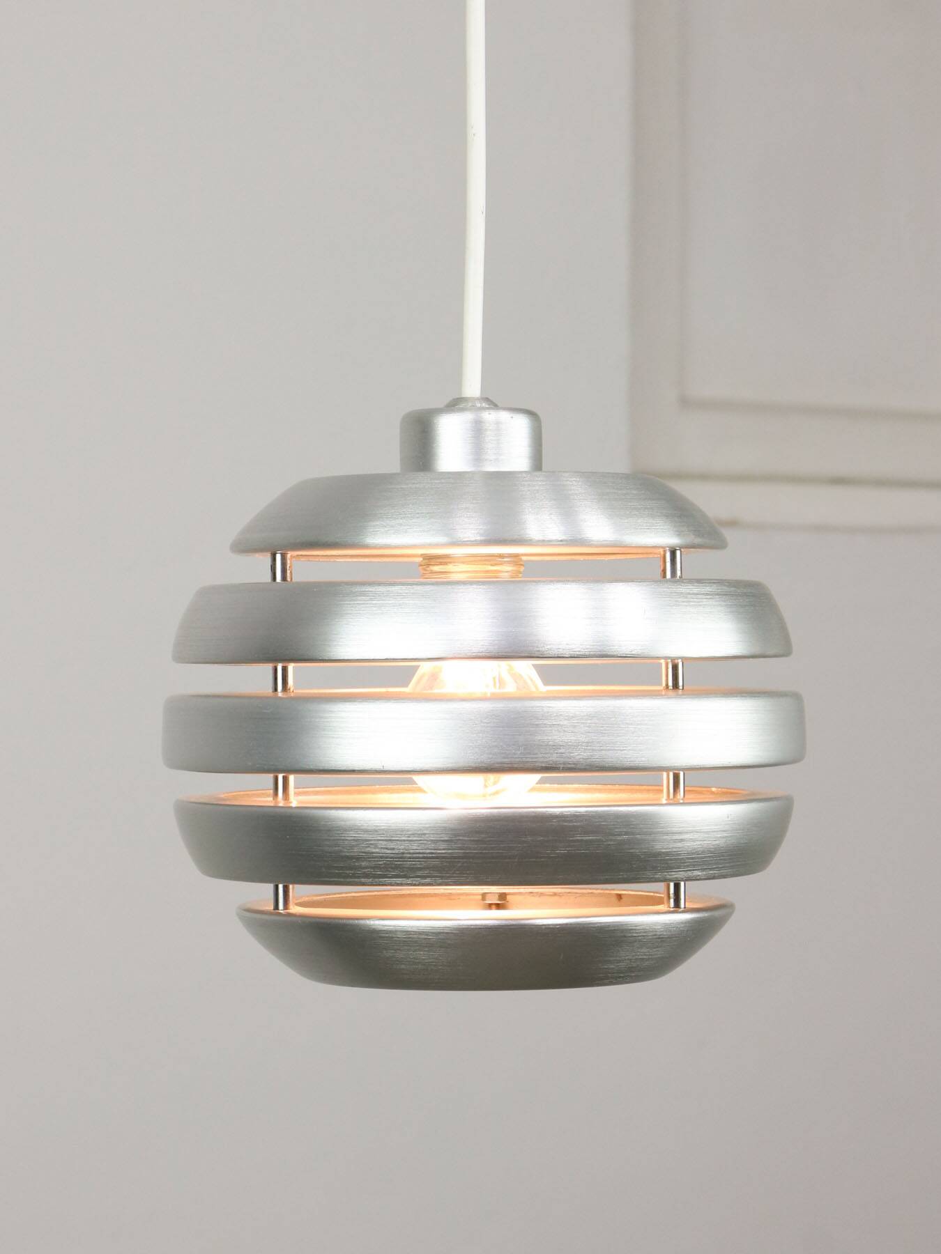 Vintage Italian Aluminum Beehive Pendant Lamp, 80s