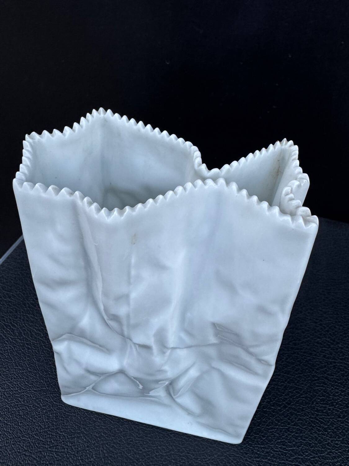 "Paper bag" vase by Tapio Wirkkala, Rosenthal, 1970s.
