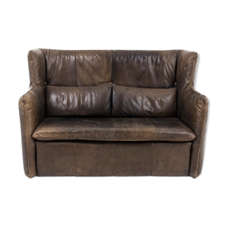 Brown leather sofa by Gerard van den Berg for Montis, after 1974