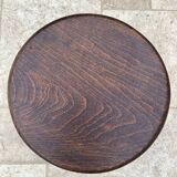 Signed turned wood tripod stool