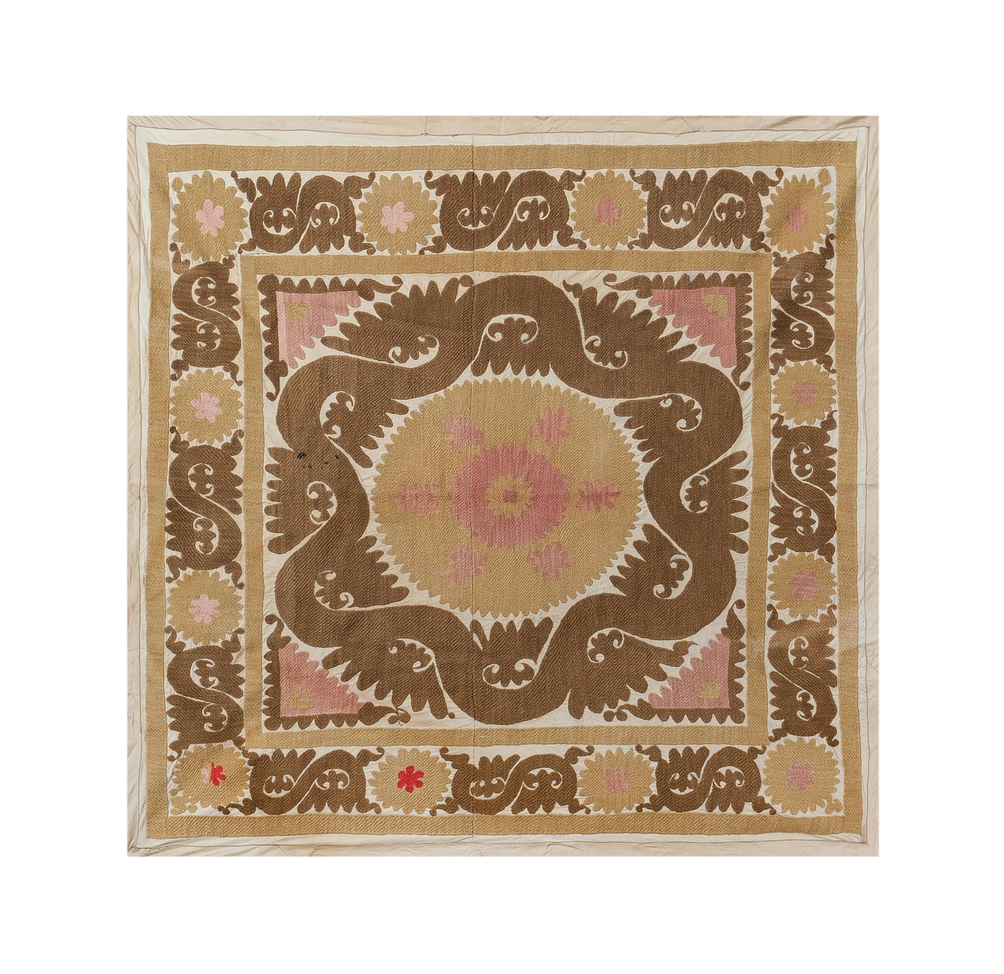 Tapis noué à la main, tapis turc vintage 140x140 cm