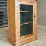 Antique farmhouse display cabinet made of pine wood