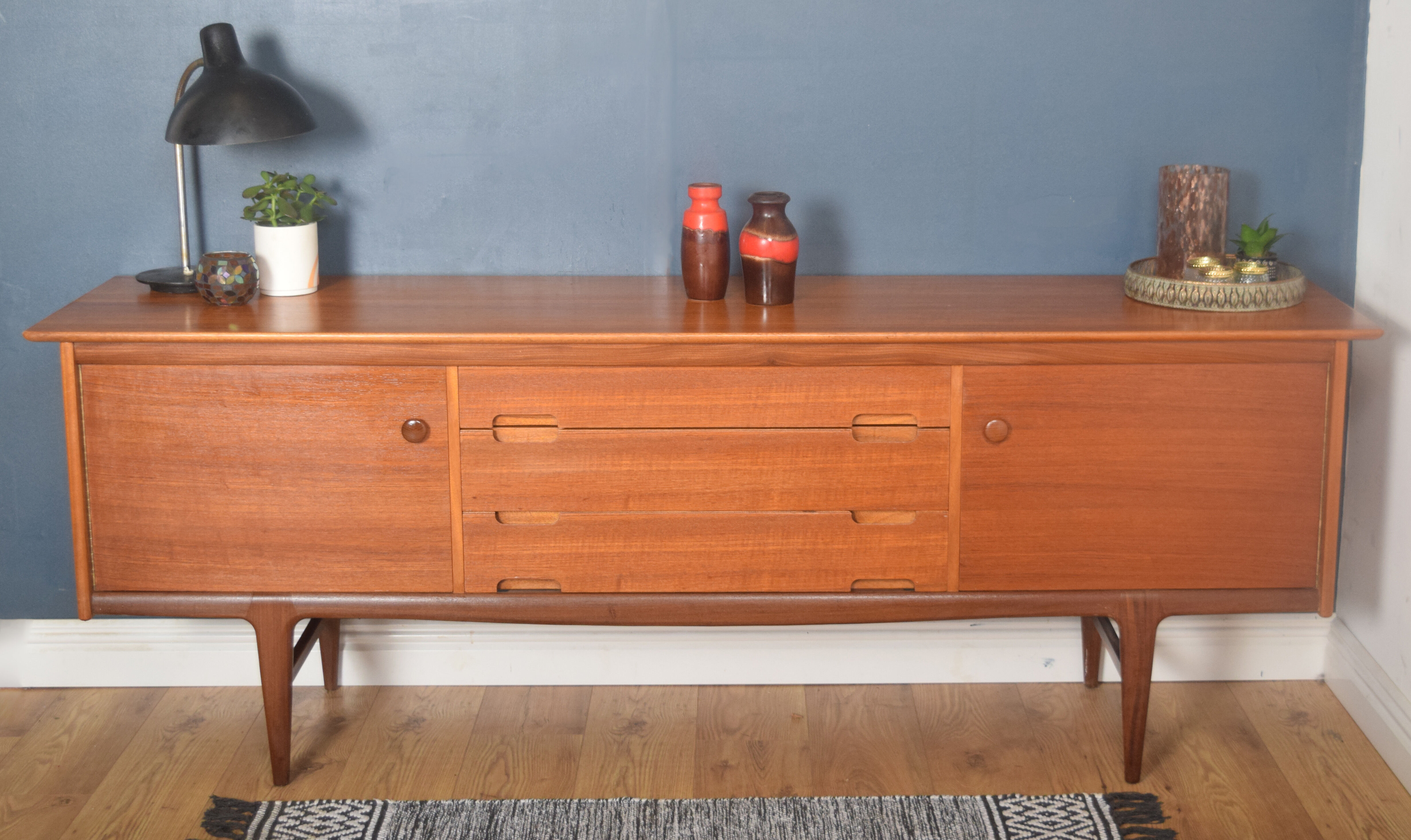 Restored Teak 1960s Long A Younger Sideboard