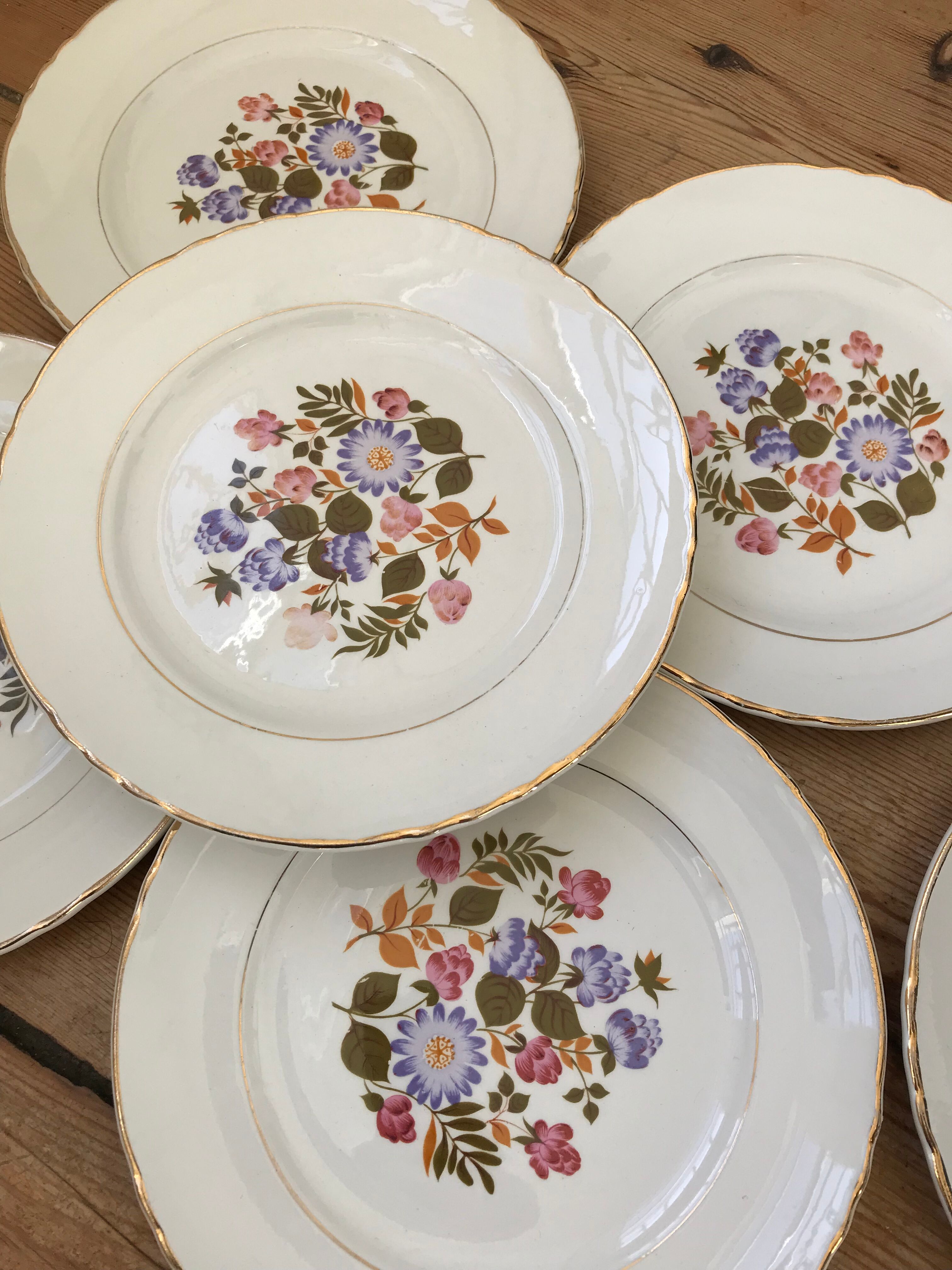 Series of 6 dessert plates