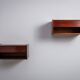 Pair of Scandinavian floating nightstands in rosewood Denmark 1960