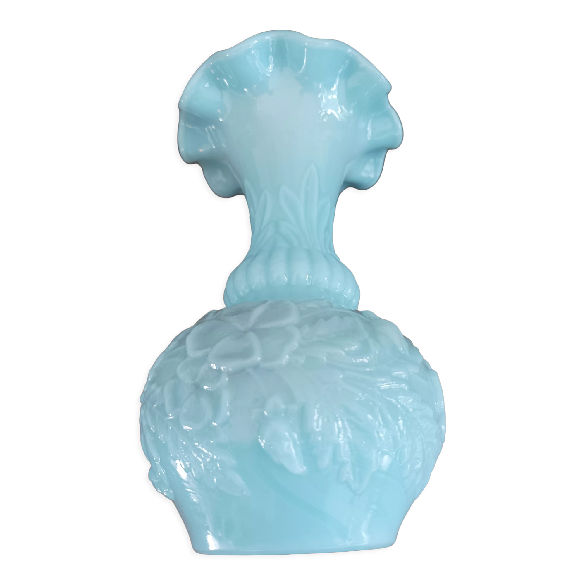 Blue vase in Art Deco opaline