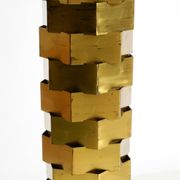 1960s brass table lamp by Vereinigte Werkstätten with an illuminated base