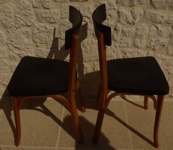2 chaises Lutherma et 2 chaises Bauman de style en bois