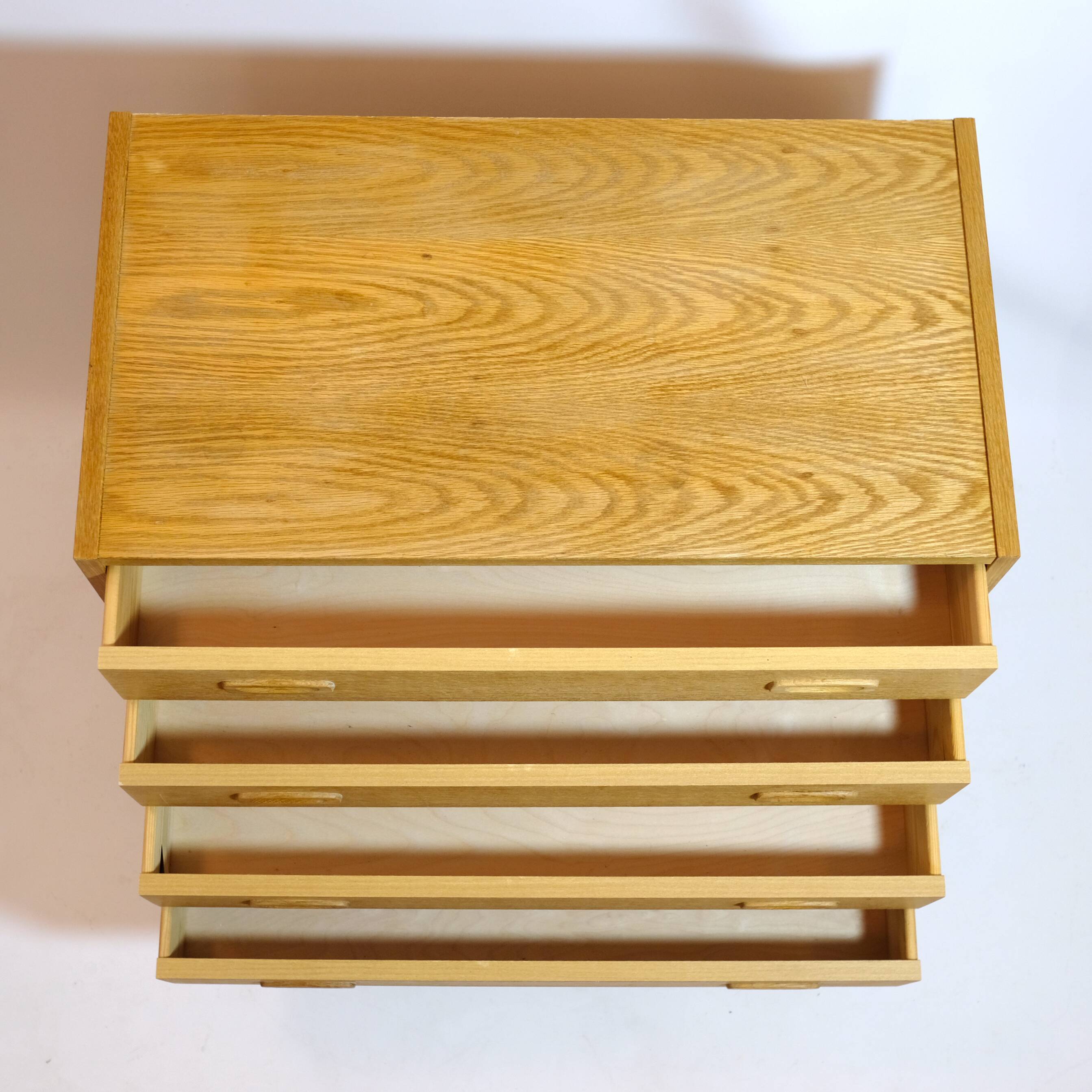 Scandinavian chest of drawers in light wood, 1970s.