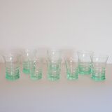 Set of 8 green glasses