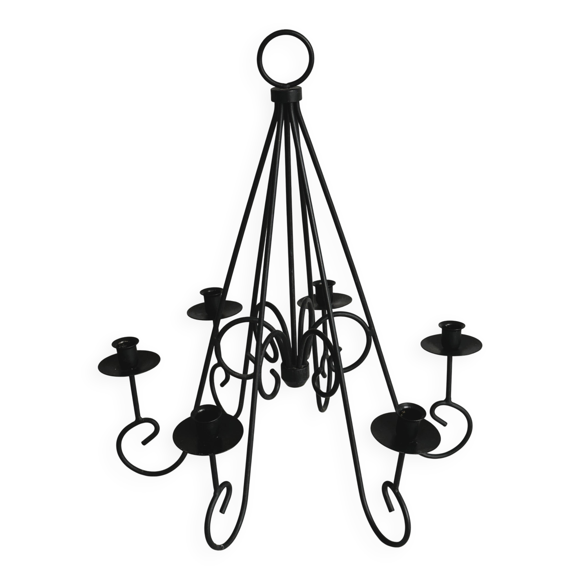 Black metal hanging chandelier