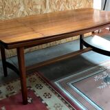 Table extensible en acajou par Jacques Hauville, années 70