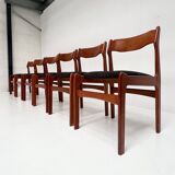 Ensemble de 6 chaises design rembourrées par Burchardt Nielsen, années 1960