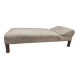Daybed, vintage 1970s chaise longue with headrest.