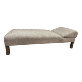 Daybed, vintage 1970s chaise longue with headrest.