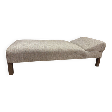 Daybed, vintage 1970s chaise longue with headrest.