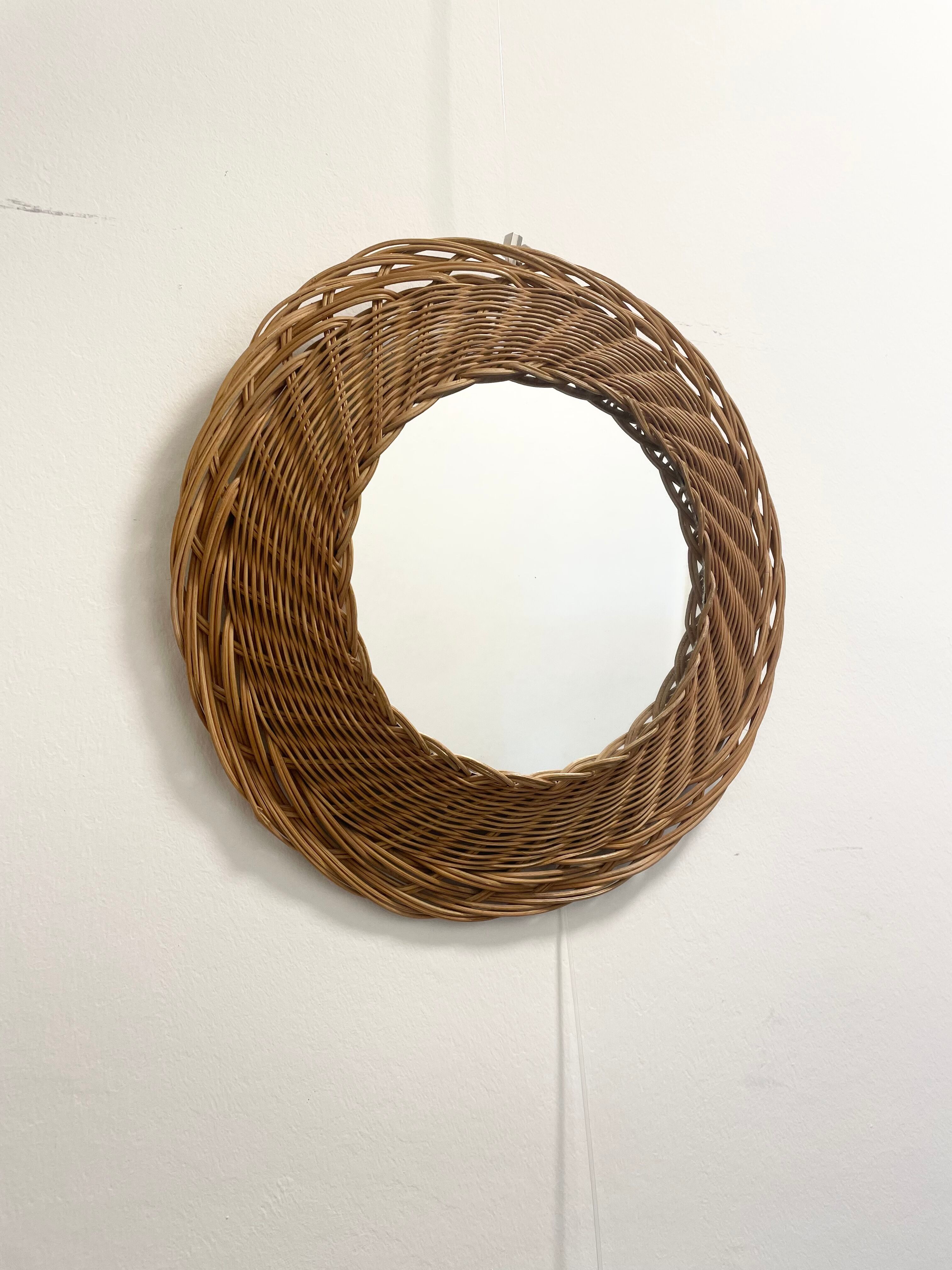 Small rattan mirror