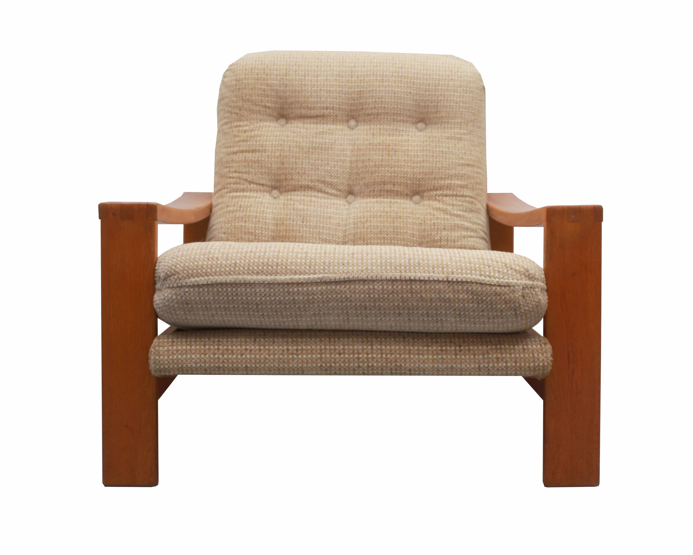1970s armchair beige in oak