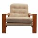 1970s armchair beige in oak