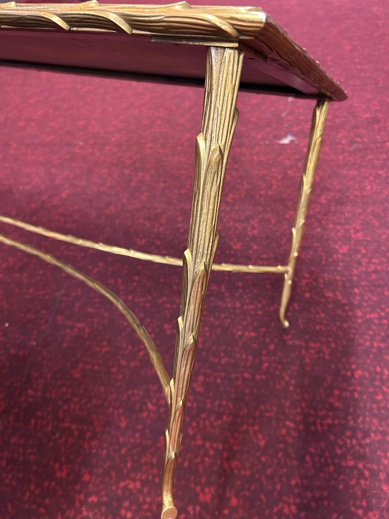 Gilded bronze coffee table palm tree décor