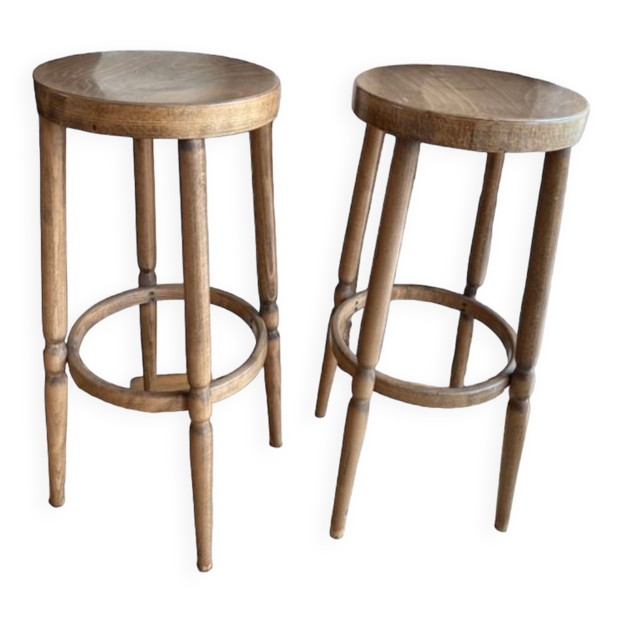 Pair of wooden bar stools
