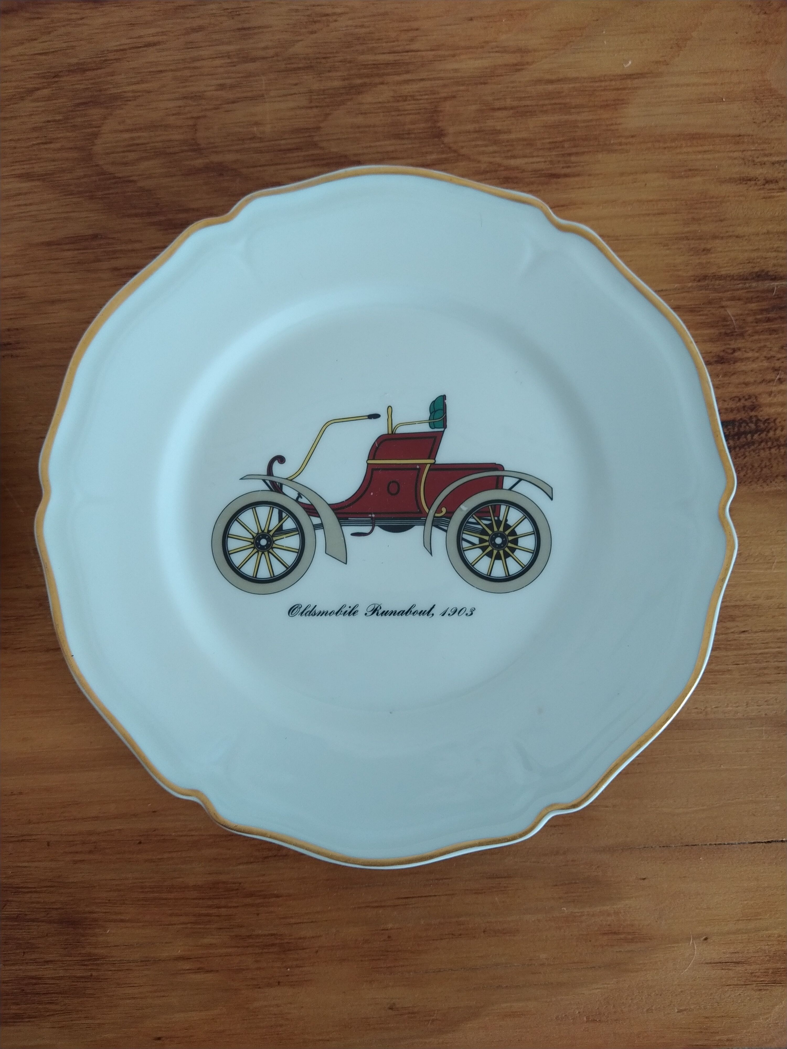 Lot 3 plates tacot vintage car porcelain