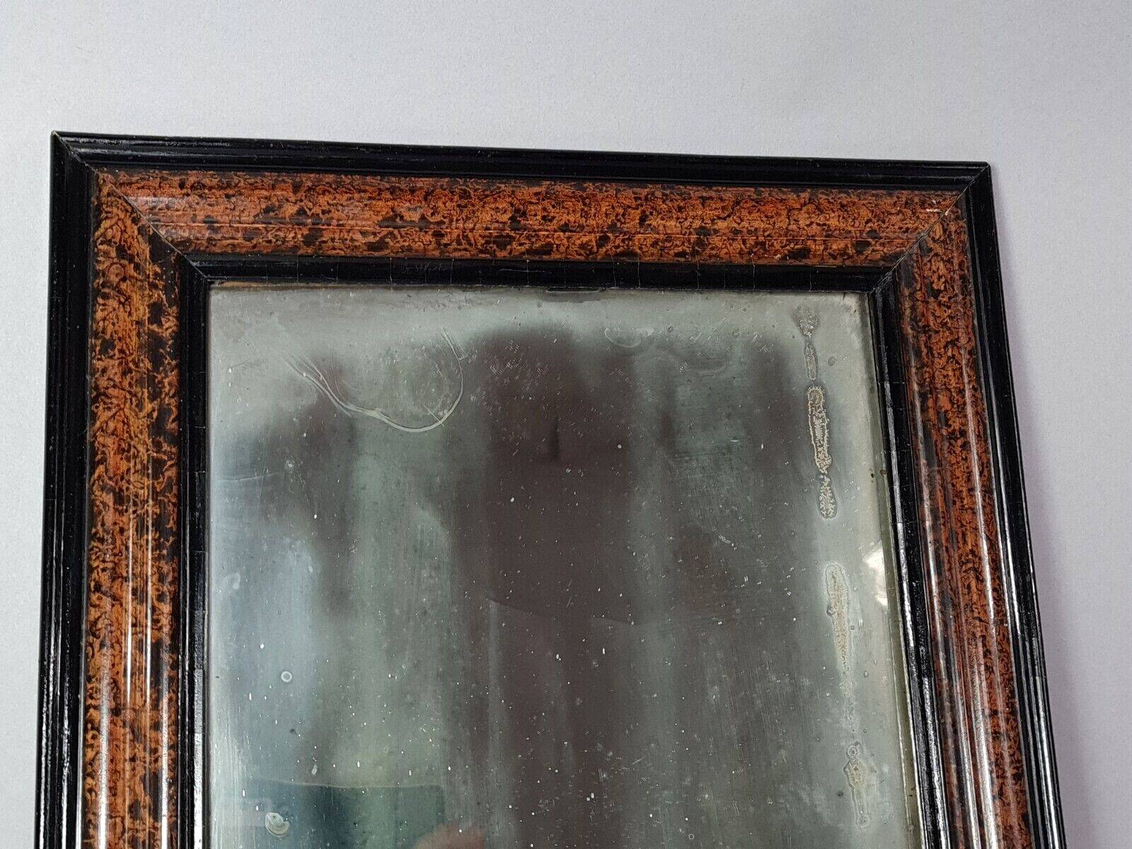 Mirror & its frame Napoleon III all original black & imitation SB magnifying glass