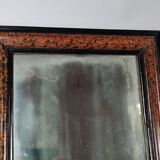 Mirror & its frame Napoleon III all original black & imitation SB magnifying glass