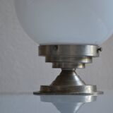 Art Deco table lamp with white opaline glass globe