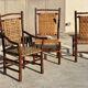 Set of 10 chairs and 2 armchairs Old Hickory 1960