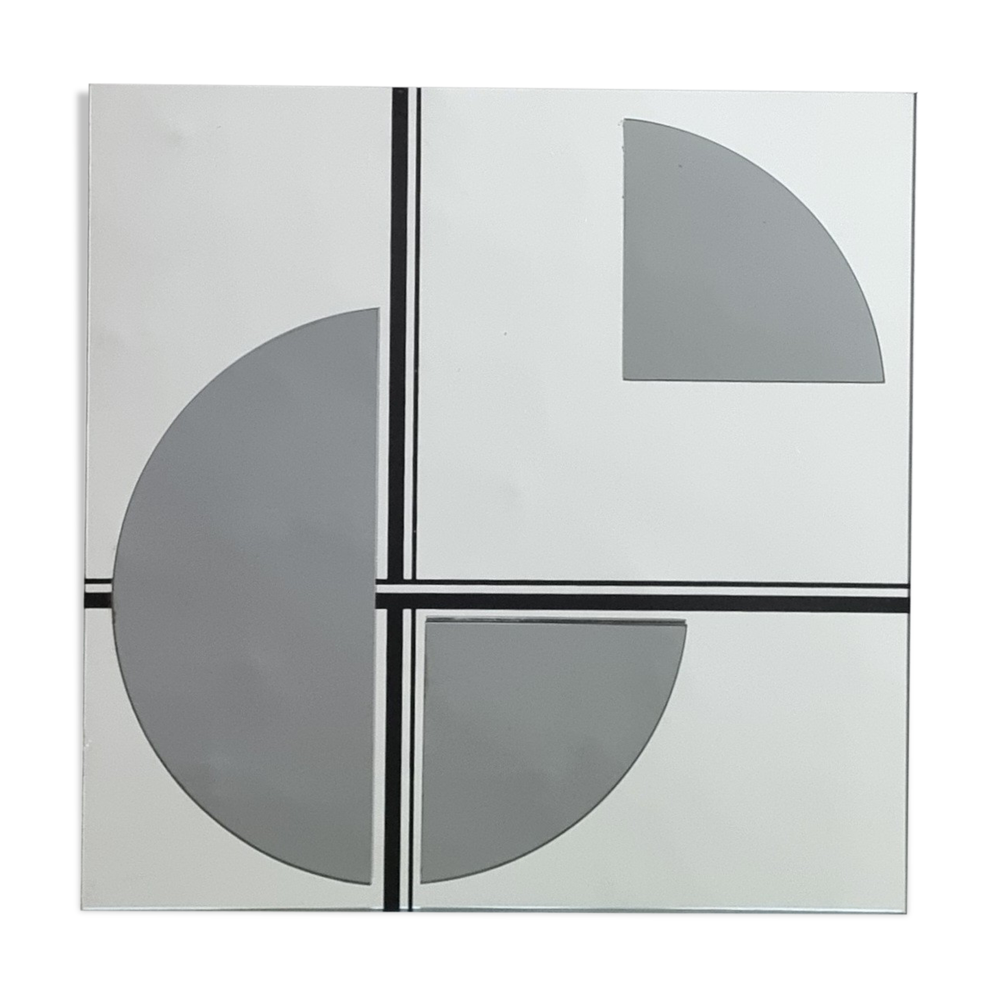 Modernist mirror by Guy Loriot, Meilleur Ouvrier de France, circa 1980