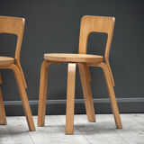 A set of four original model 65 chairs by Alvar Aalto for Artek