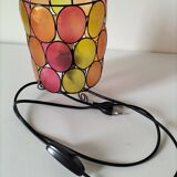 Bohemian mood lamp in Capiz shell and metal - Asian crafts