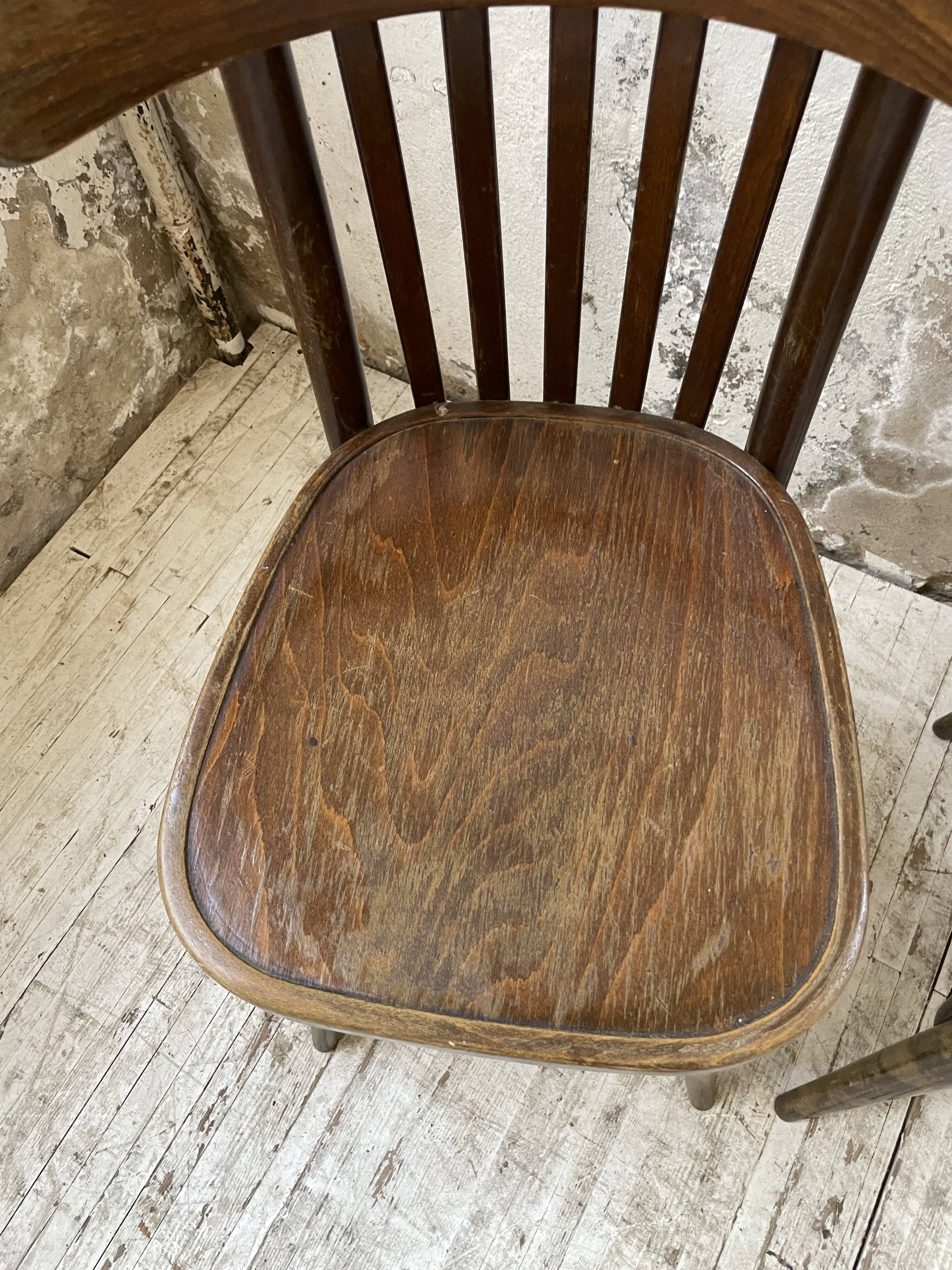 Set of 4 wooden bistro chairs