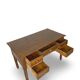 Italian pine wood centre writing desk from the 1960s, a reproduction o