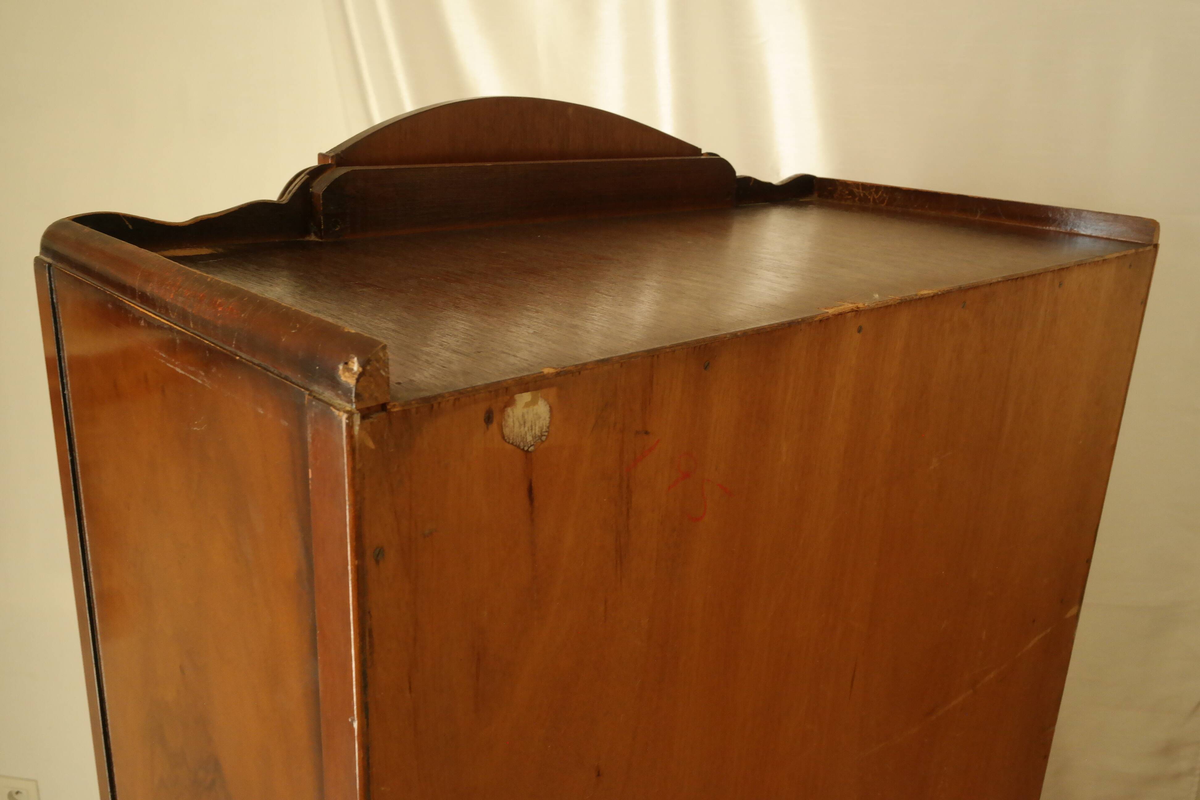 English art deco student wardrobe in walnut