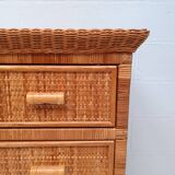 Commode en rotin et osier